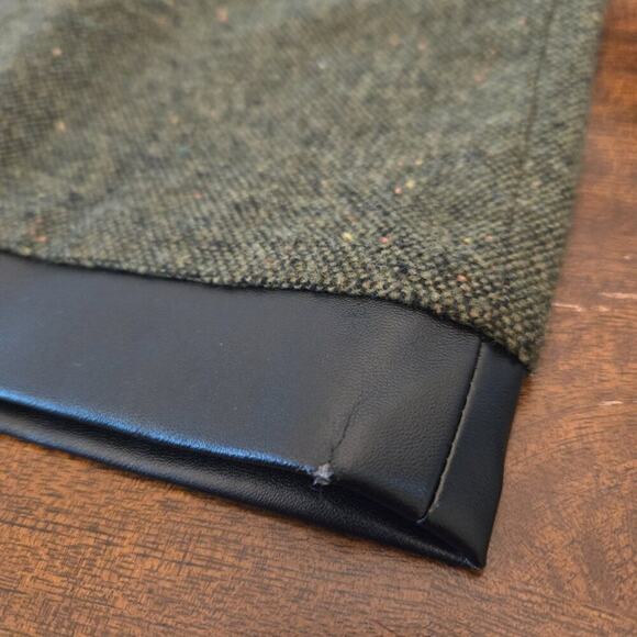 NWT Kensie Tweed Mini Skirt Green Black Size 12 - Picture 10 of 11